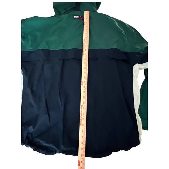 VTG Tommy Hilfiger Sailing Gear 1/4 Zip Hooded Pullover Anorak Green Blue Large - Picture 12 of 12